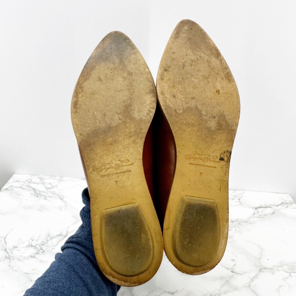Taylor + Thomas Talitha Pointy Toe Flats Saddle Brown Collapsible‎ Heel Womens 7 - Picture 6 of 8